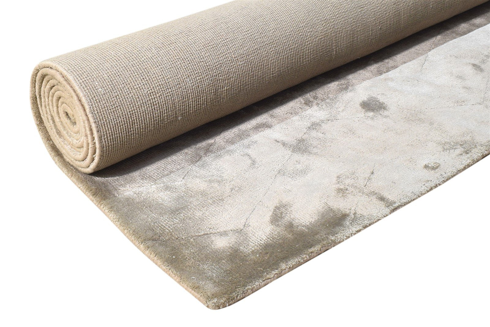 Grey Silk Rug 6' X 9' Modern Handloom Scandinavian Abstract Room Size Carpet 7865110659221