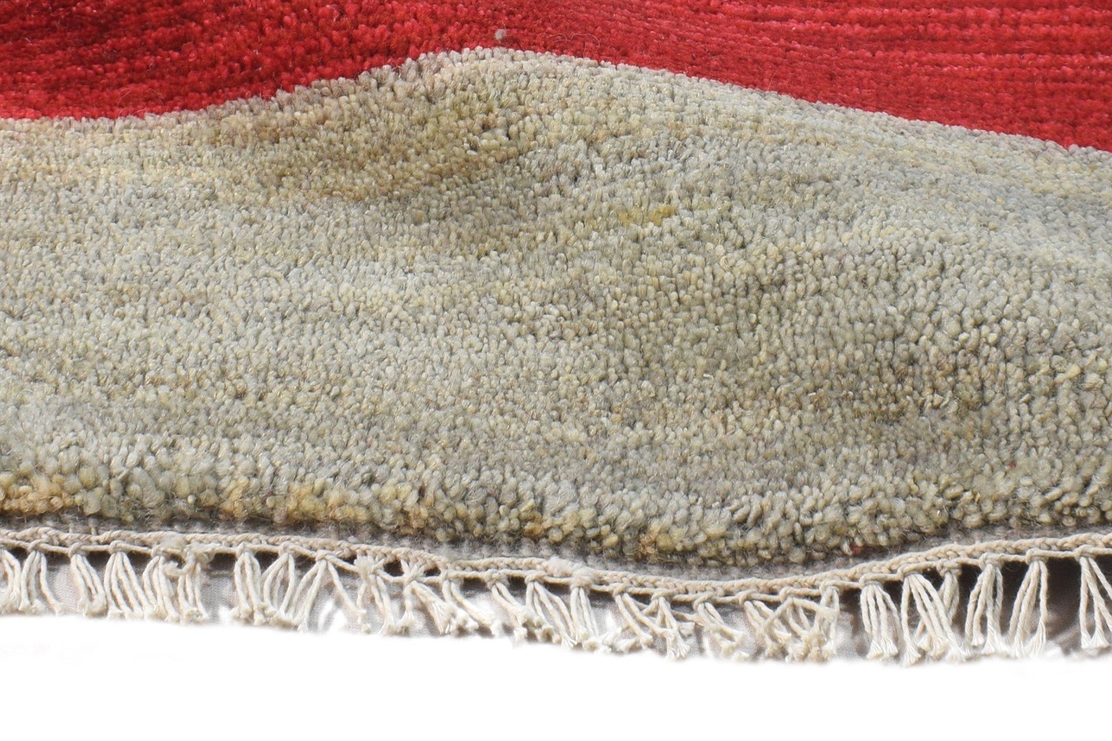 Grey Wool Rug 1' X 2' Modern Hand Knotted Scandinavian Bordered Small Carpet 7865087590549