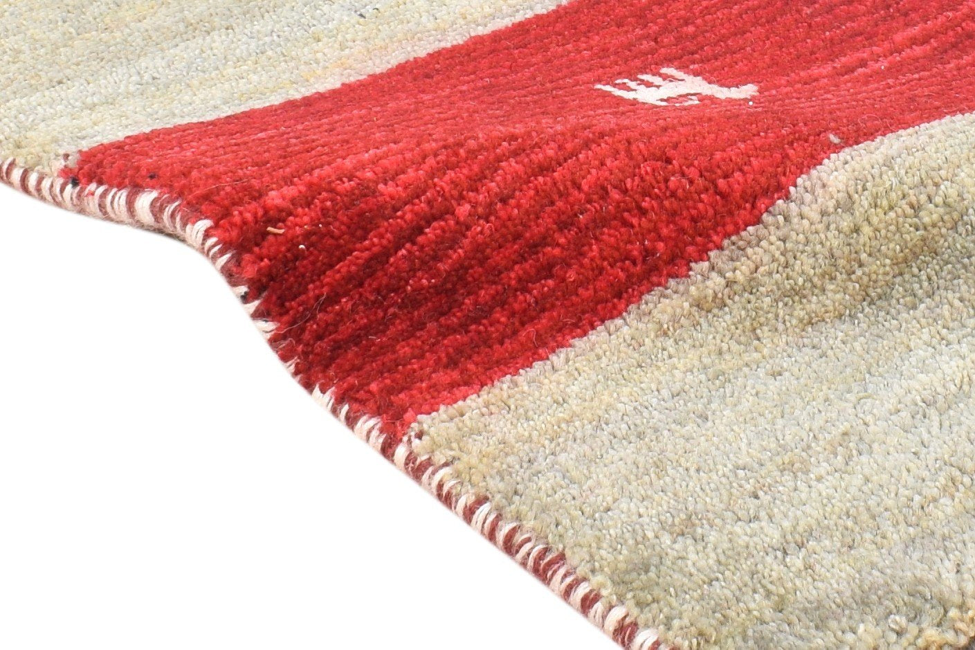 Grey Wool Rug 1' X 2' Modern Hand Knotted Scandinavian Bordered Small Carpet 7865087590549
