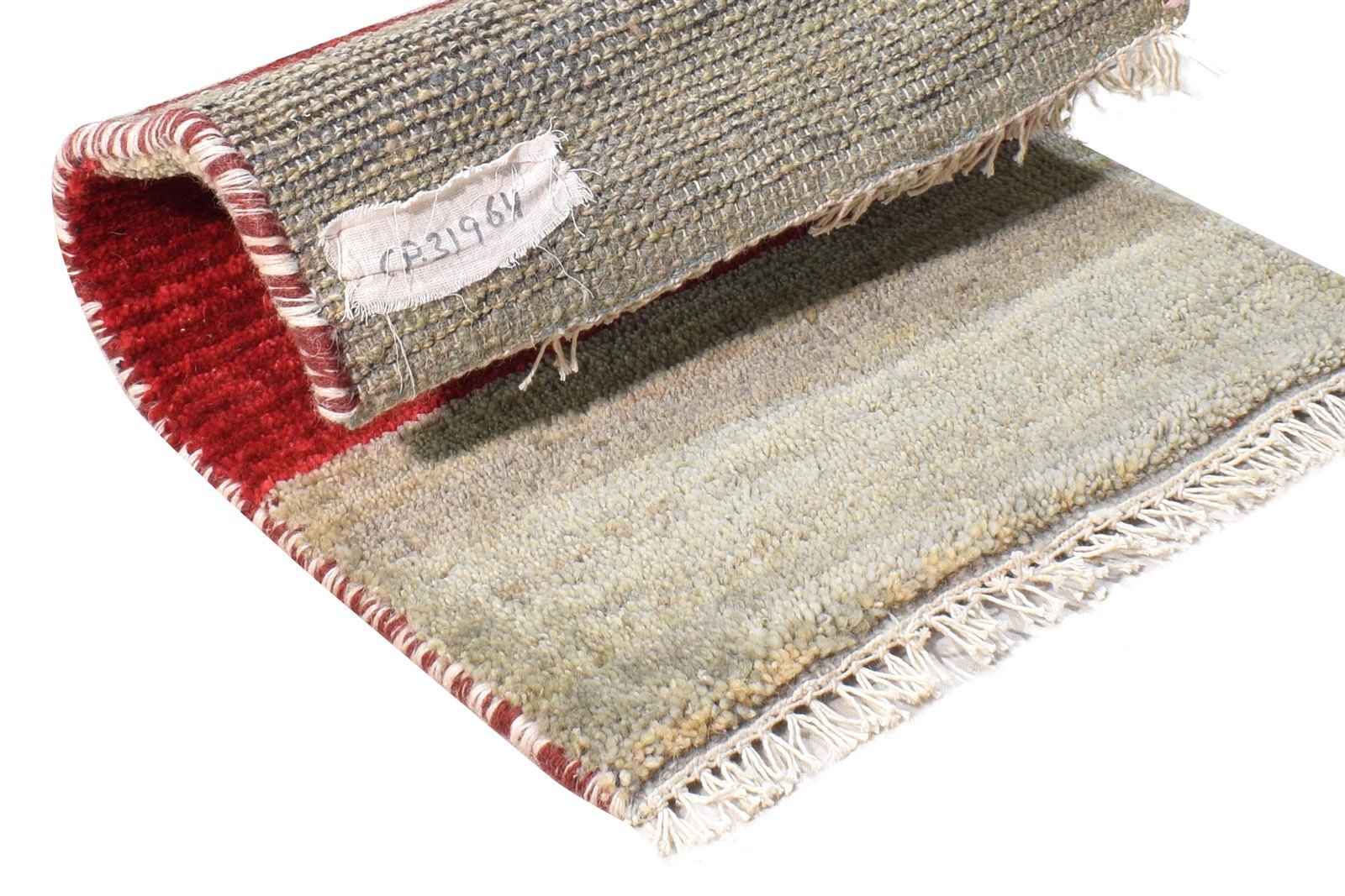 Grey Wool Rug 1' X 2' Modern Hand Knotted Scandinavian Bordered Small Carpet 7865087590549