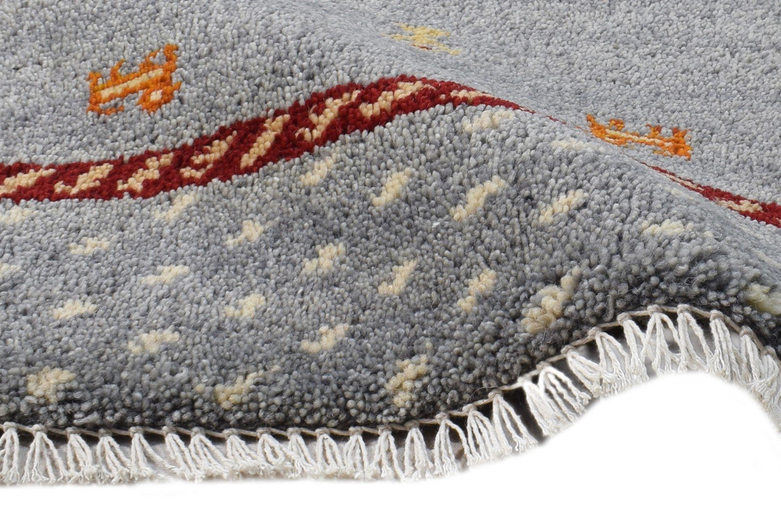 Grey Wool Rug 1' X 2' Persian Hand Knotted Southwestern Tribal Small Carpet 7865185042581