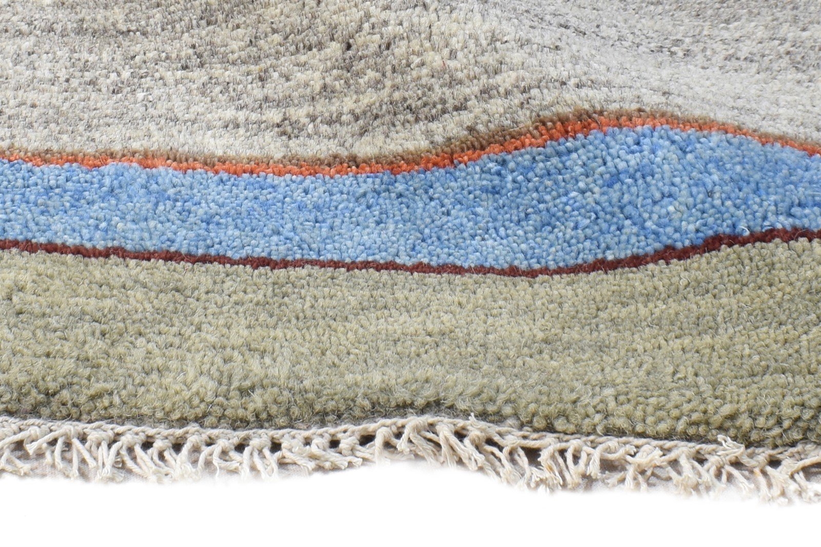 Grey Wool Rug 1' X 2' Southwestern Hand Knotted American Tribal Small Carpet 7865057640597