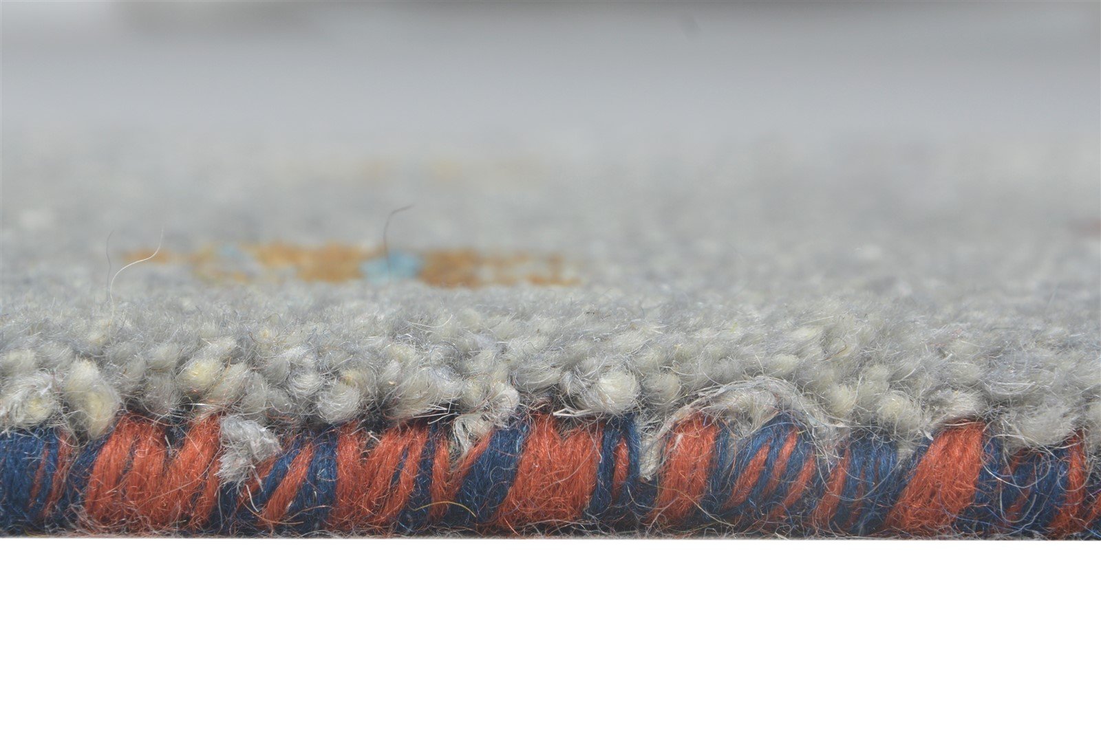 Grey Wool Rug 1' X 2' Southwestern Hand Knotted American Tribal Small Carpet 7865058263189
