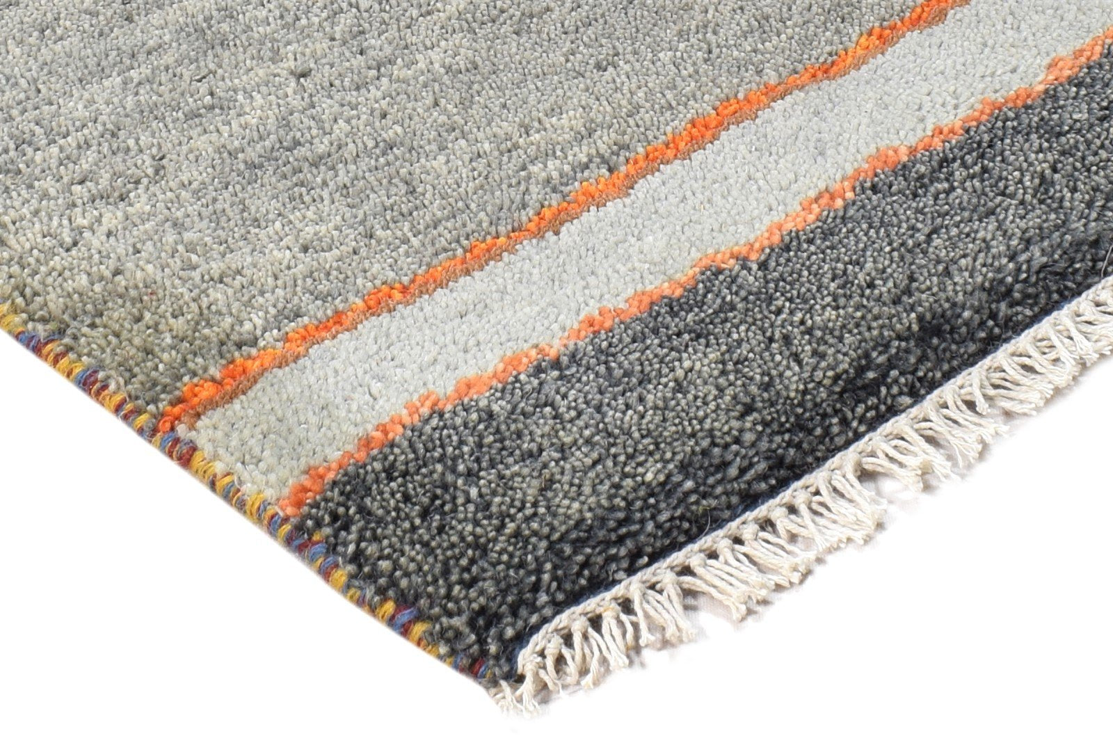 Grey Wool Rug 1' X 2' Southwestern Hand Knotted American Tribal Small Carpet 7865060589717