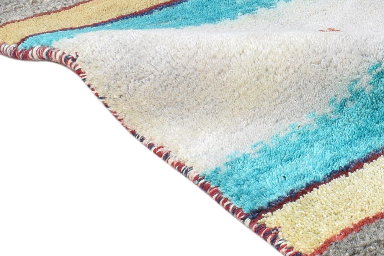 Grey Wool Rug 1' X 2' Southwestern Hand Knotted American Tribal Small Carpet 7865085329557
