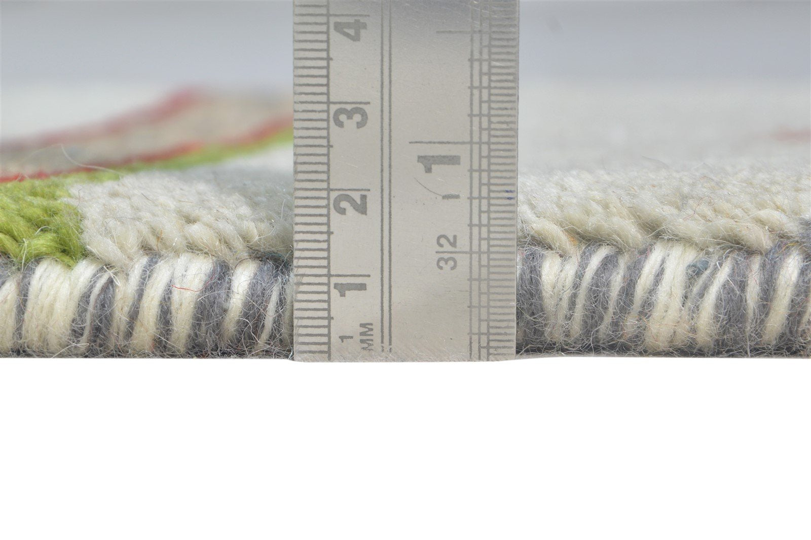Grey Wool Rug 1' X 2' Southwestern Hand Knotted Gabbeh Striped Small Carpet 7865090605205