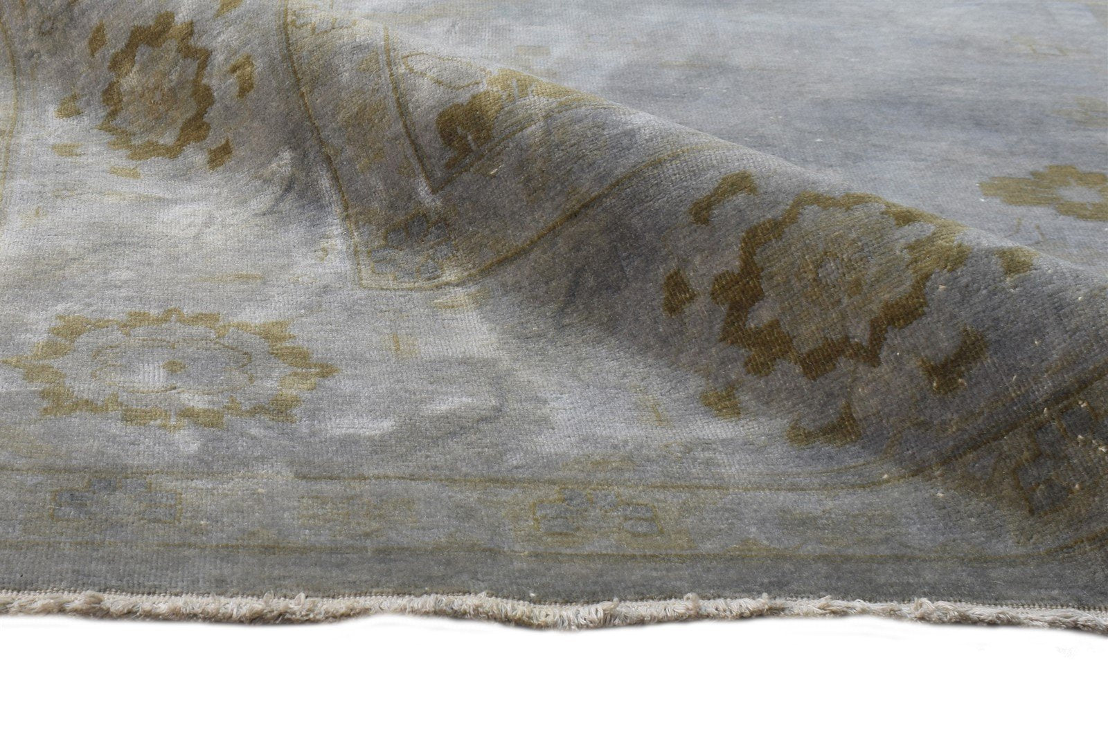 Grey Wool Rug 10' X 14' Persian Hand Knotted Oushak Oriental Extra Large Carpet 7865142476949