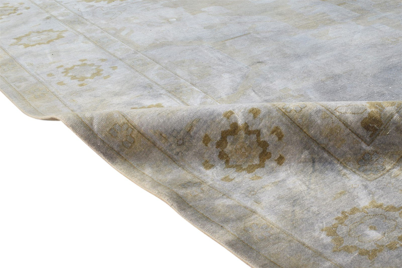 Grey Wool Rug 10' X 14' Persian Hand Knotted Oushak Oriental Extra Large Carpet 7865142476949