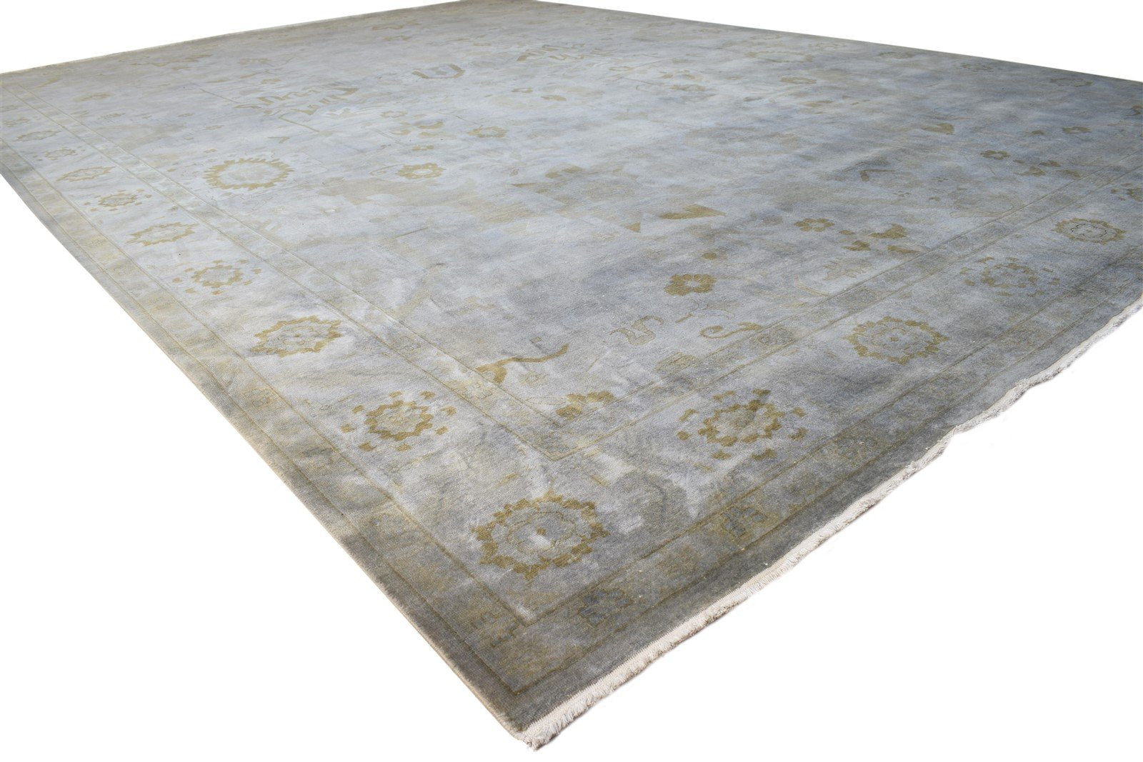 Grey Wool Rug 10' X 14' Persian Hand Knotted Oushak Oriental Extra Large Carpet 7865142476949