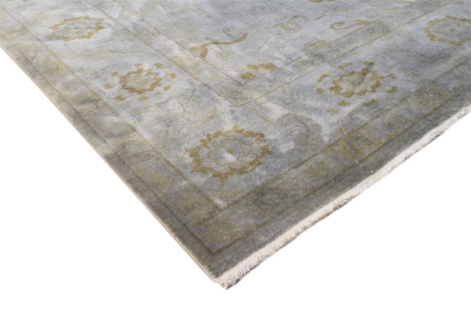 Grey Wool Rug 10' X 14' Persian Hand Knotted Oushak Oriental Extra Large Carpet 7865142476949