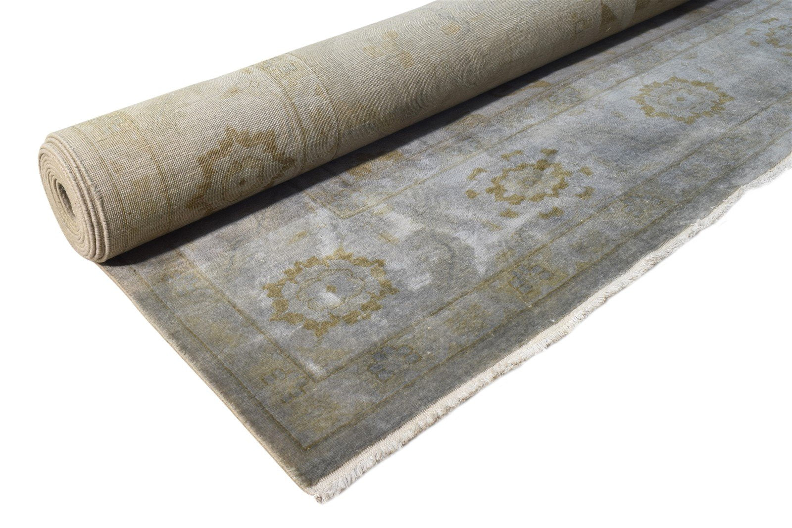 Grey Wool Rug 10' X 14' Persian Hand Knotted Oushak Oriental Extra Large Carpet 7865142476949