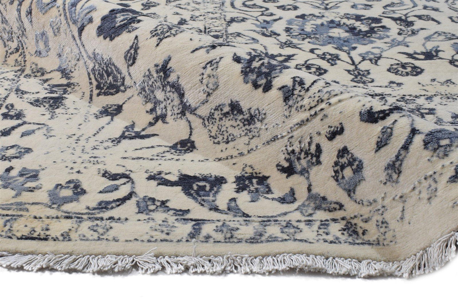 Grey Wool Rug 10X14 Persien Hand Knotted Sarouk-Indian Oriental Extra Large 7864809816213