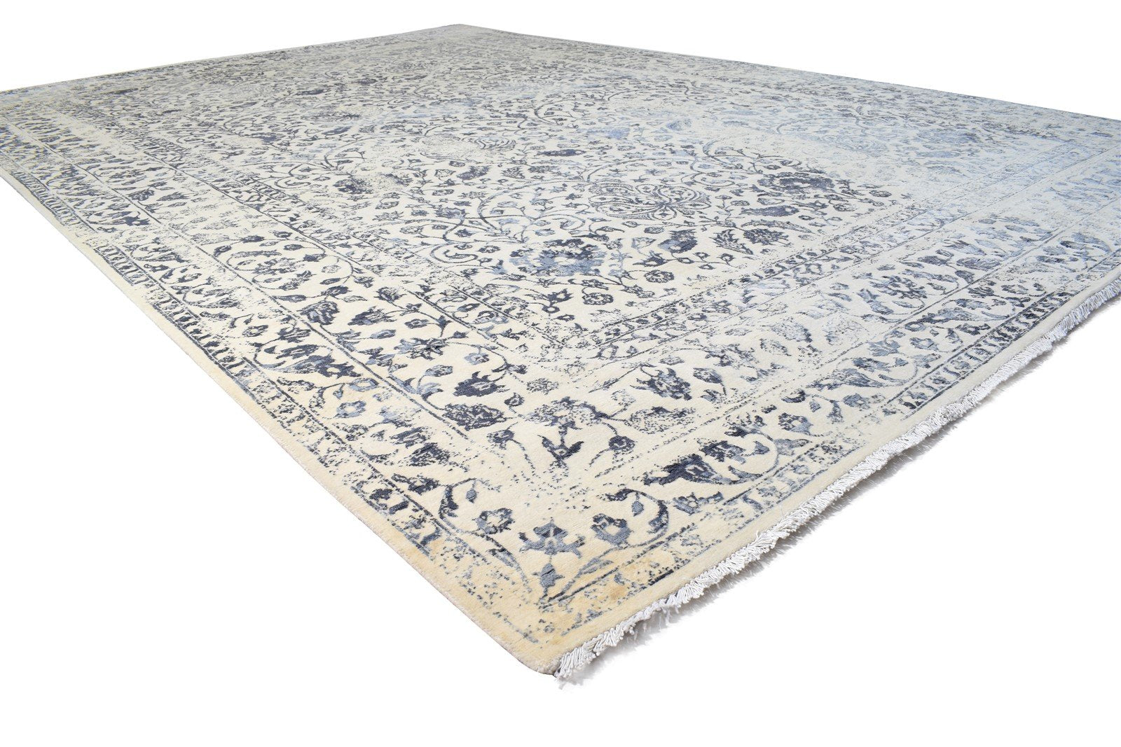 Grey Wool Rug 10X14 Persien Hand Knotted Sarouk-Indian Oriental Extra Large 7864809816213