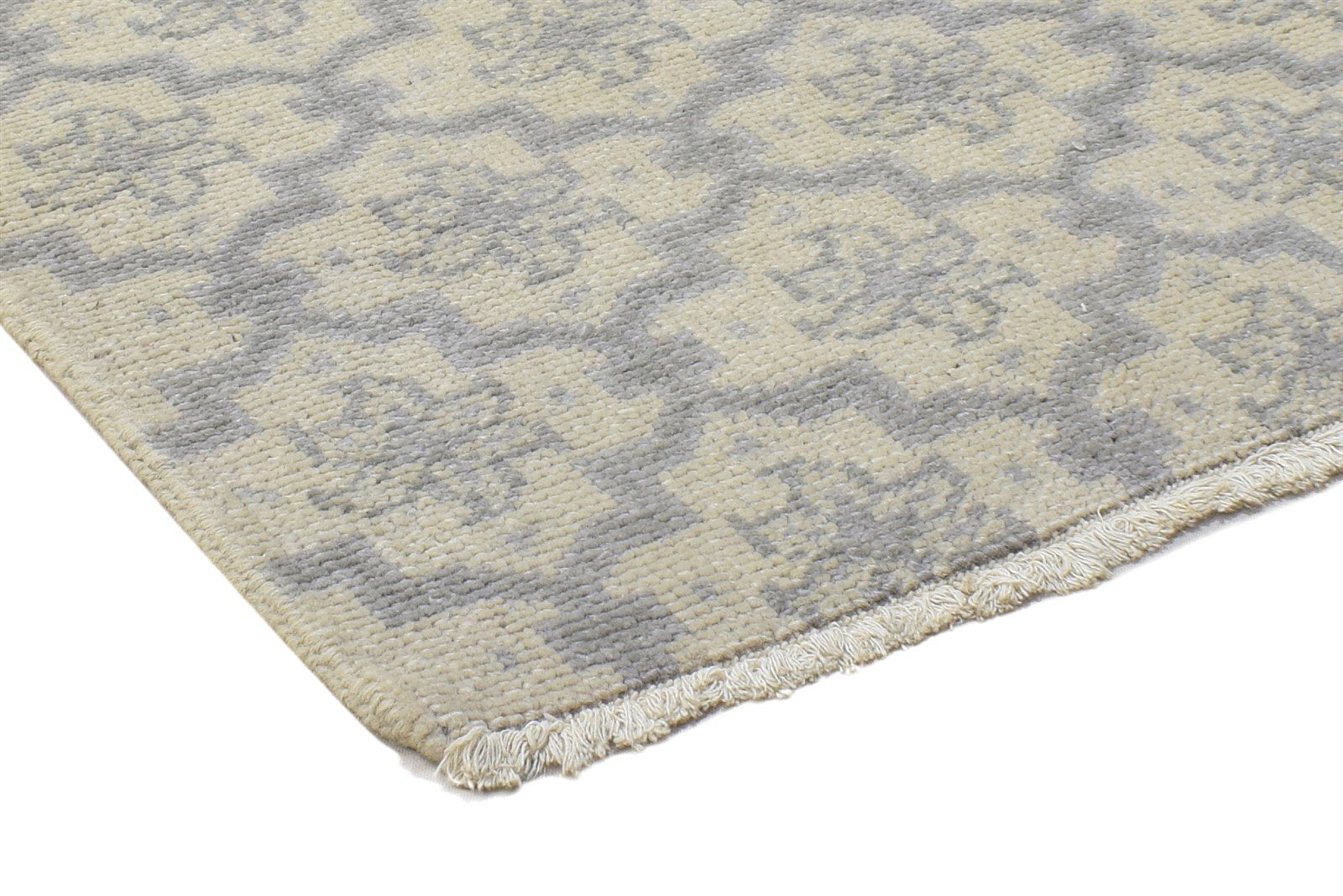 Grey Wool Rug 2' X 2' Modern Hand Knotted Bokhara Oriental Small Carpet 7864120213653