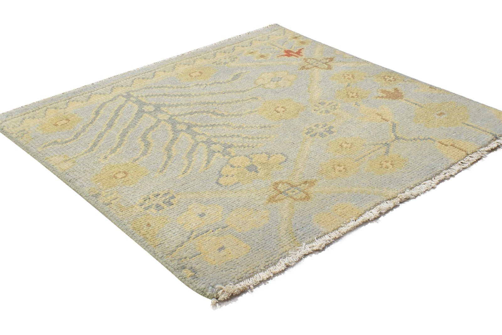 Grey Wool Rug 2' X 2' Persian Hand Knotted Bakhtiari Oriental Small Carpet 7864847335573