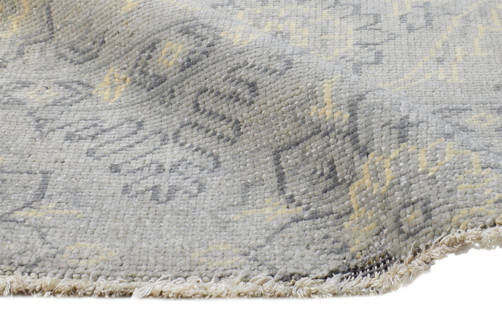 Grey Wool Rug 2' X 2' Persian Hand Knotted Oushak Oriental Small Carpet 7865151226005