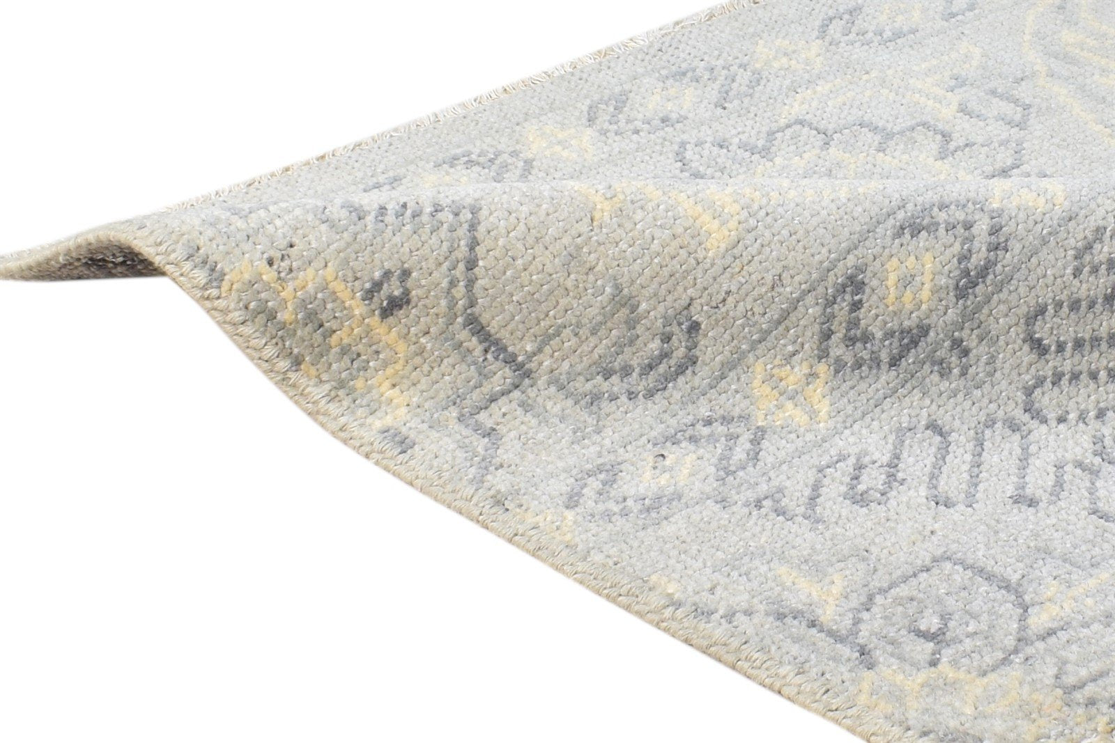 Grey Wool Rug 2' X 2' Persian Hand Knotted Oushak Oriental Small Carpet 7865151226005
