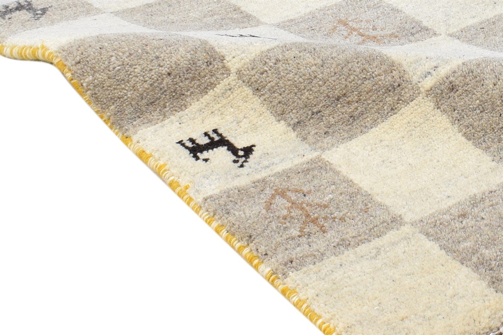 Ivonne Grey Wool Rug 2' X 2' Southwestern Hand Knotted Gabbeh Tribal 7865101451413