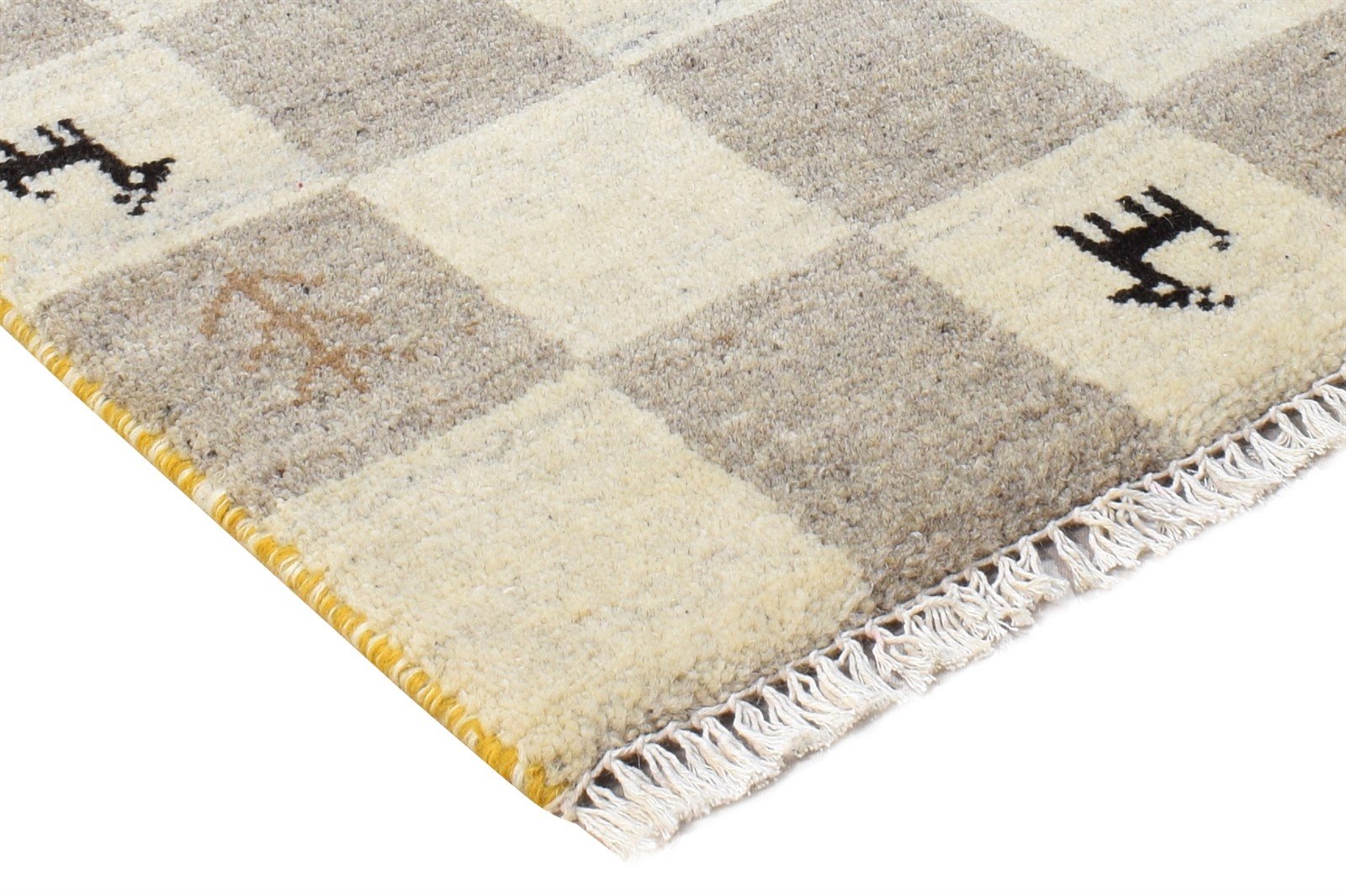 Ivonne Grey Wool Rug 2' X 2' Southwestern Hand Knotted Gabbeh Tribal 7865101451413