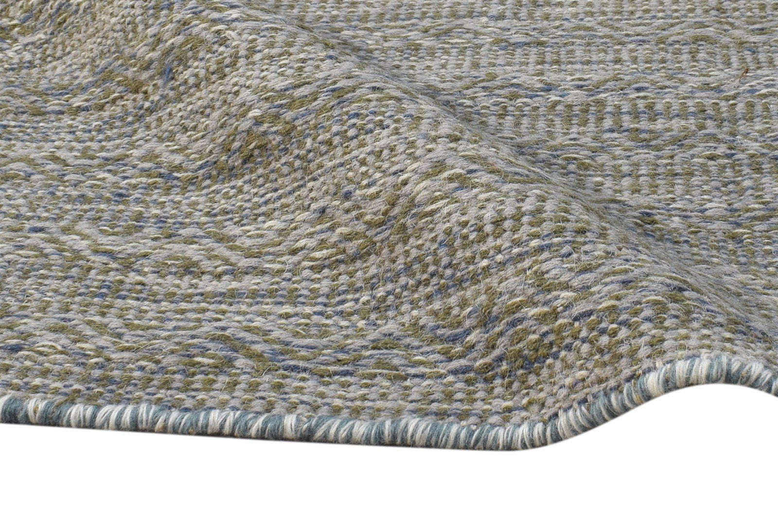 Grey Wool Rug 2' X 3' Modern Dhurrie Scandinavian Nordic Small Carpet 7865013469333