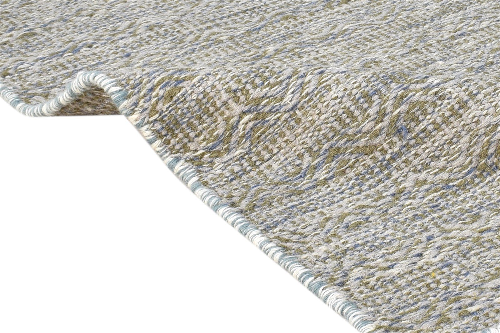 Grey Wool Rug 2' X 3' Modern Dhurrie Scandinavian Nordic Small Carpet 7865013469333