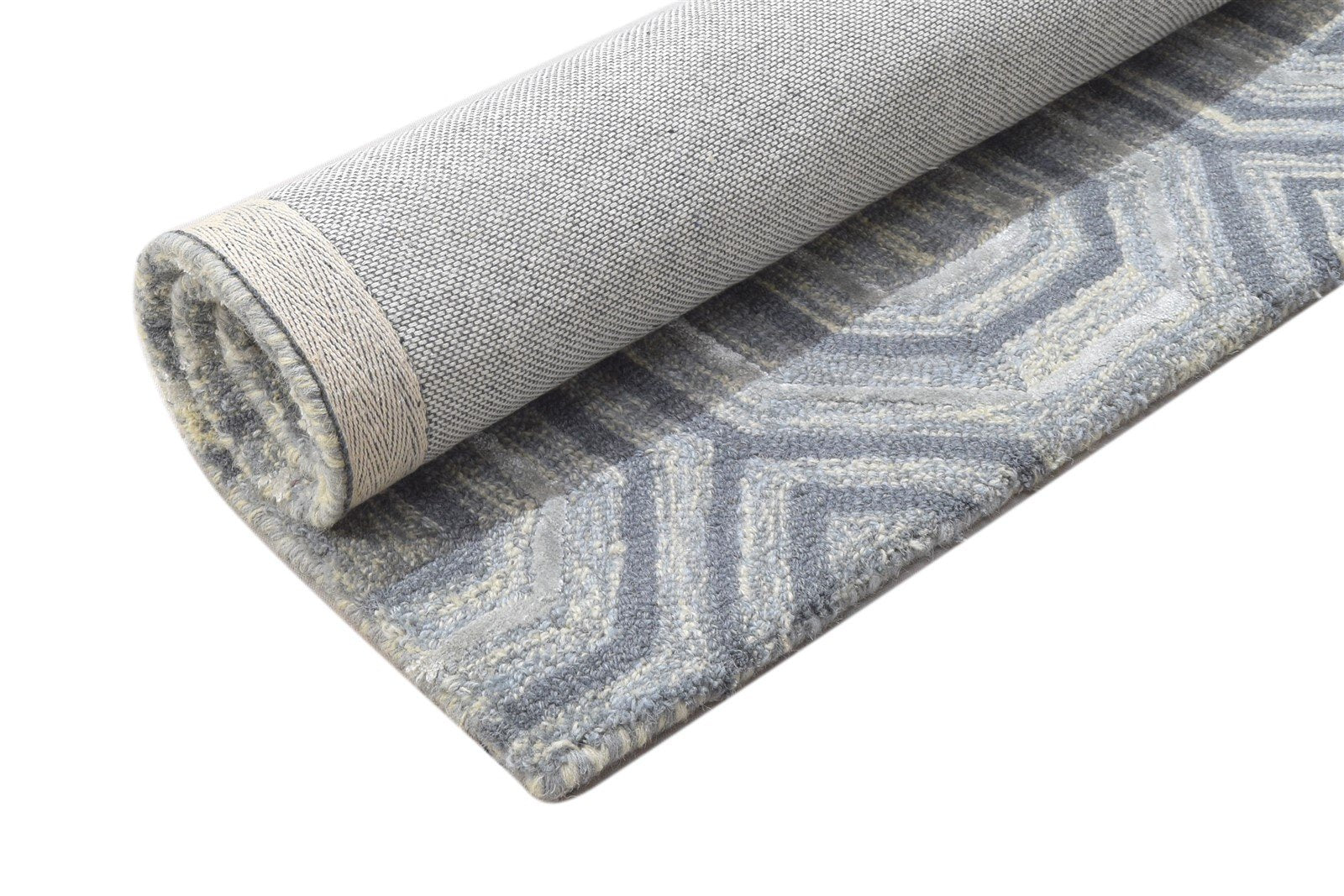 Grey Wool Rug 2' X 3' Modern Hand Tufted Moroccan Geometric Small Carpet 7864139448469