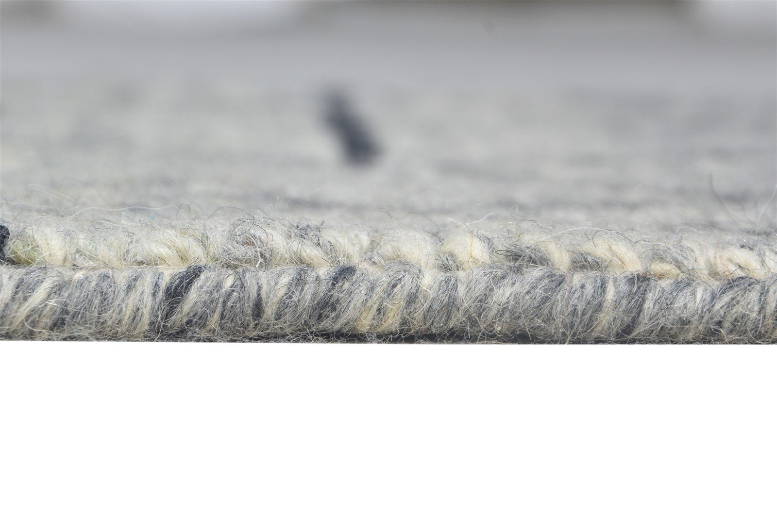 Grey Wool Rug 2' X 3' Modern Handloom Scandinavian Nordic Small Carpet 7865135366293