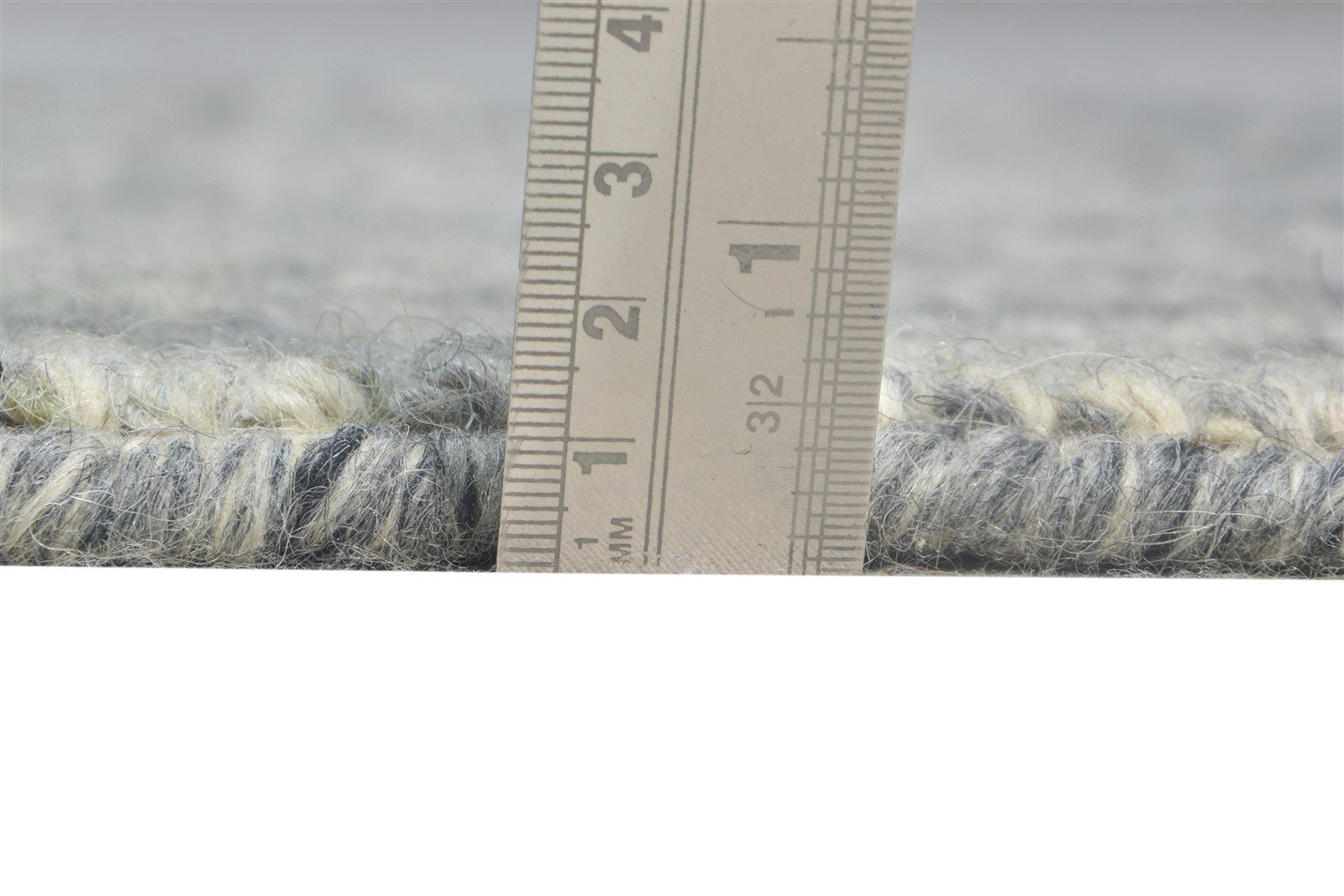 Grey Wool Rug 2' X 3' Modern Handloom Scandinavian Nordic Small Carpet 7865135366293