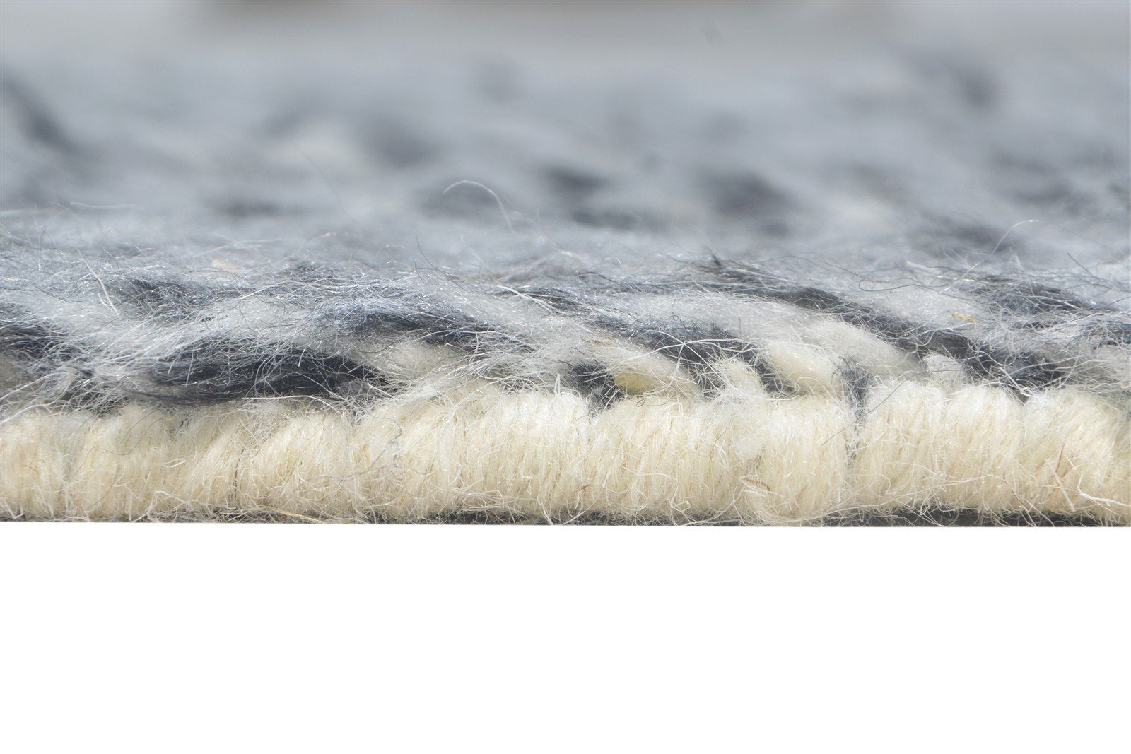 Grey Wool Rug 2' X 3' Shag Hand Knotted Scandinavian Solid Small Carpet 7865123602581
