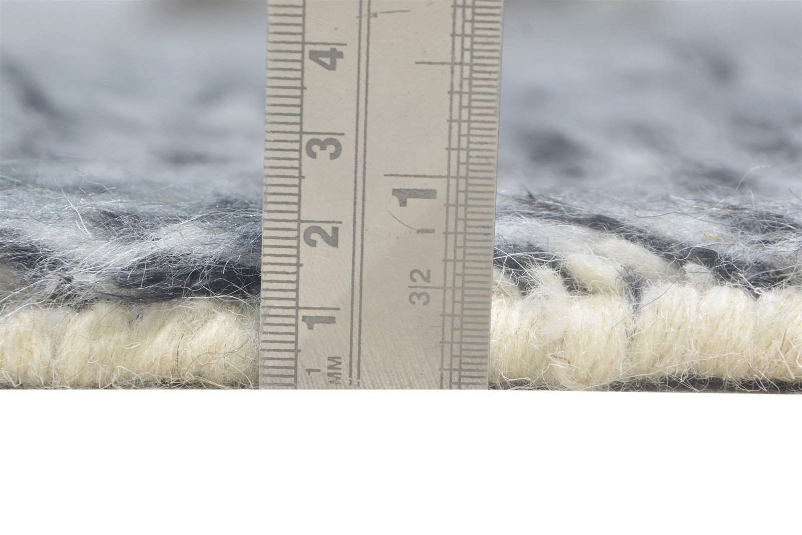 Grey Wool Rug 2' X 3' Shag Hand Knotted Scandinavian Solid Small Carpet 7865123602581