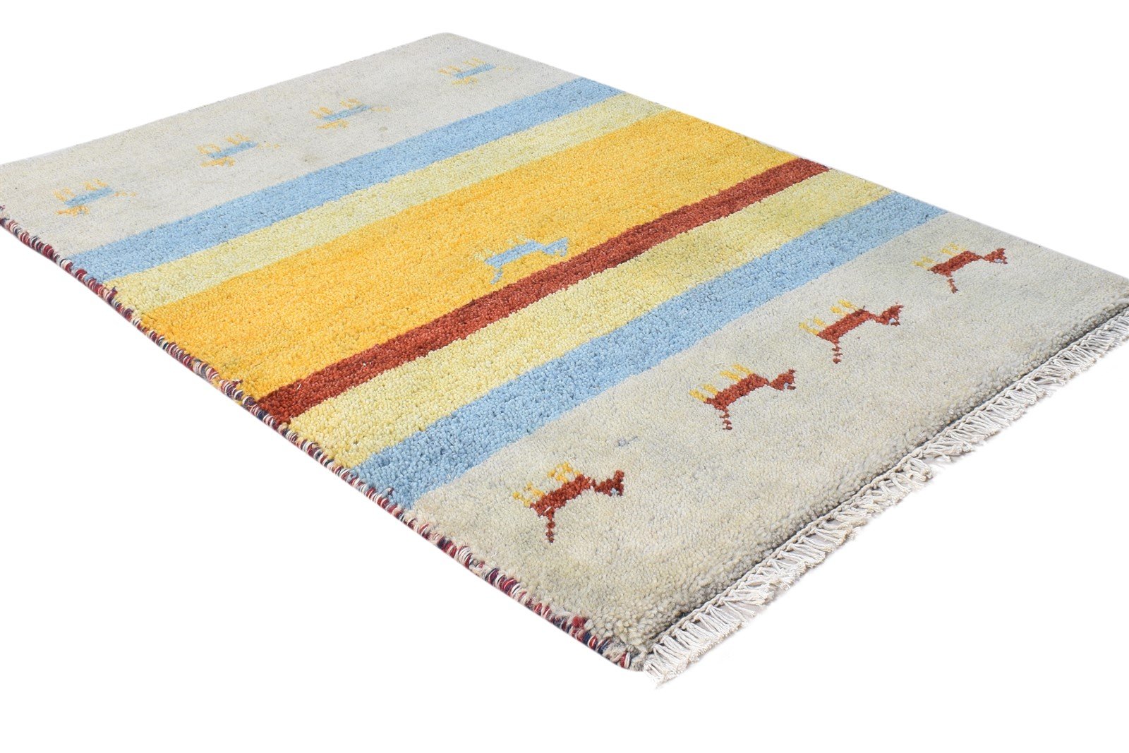 Grey Wool Rug 2' X 3' Southwestern Hand Knotted American Tribal Small Carpet 7865062752405