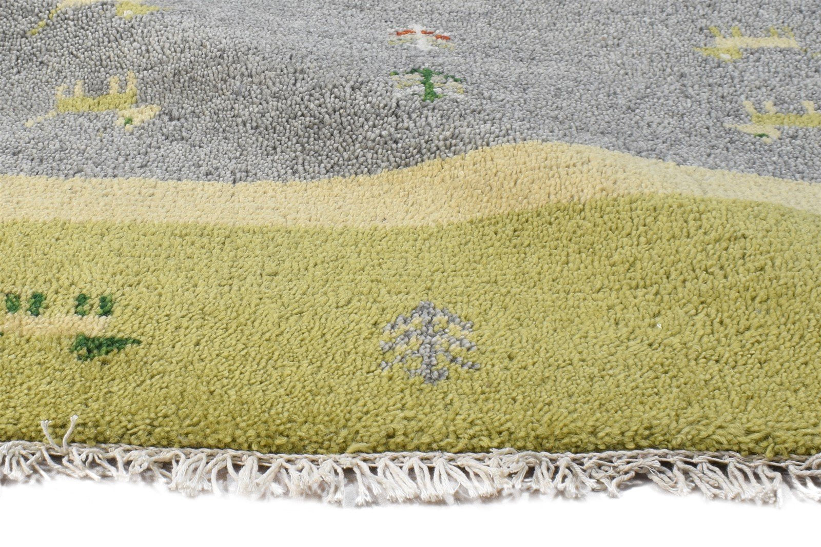 Grey Wool Rug 2' X 3' Southwestern Hand Knotted American Tribal Small Carpet 7865063866517