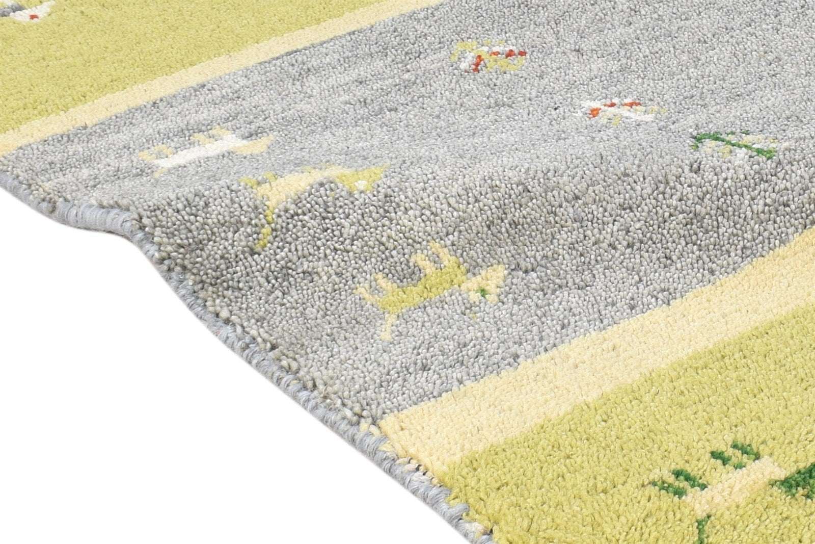 Grey Wool Rug 2' X 3' Southwestern Hand Knotted American Tribal Small Carpet 7865063866517