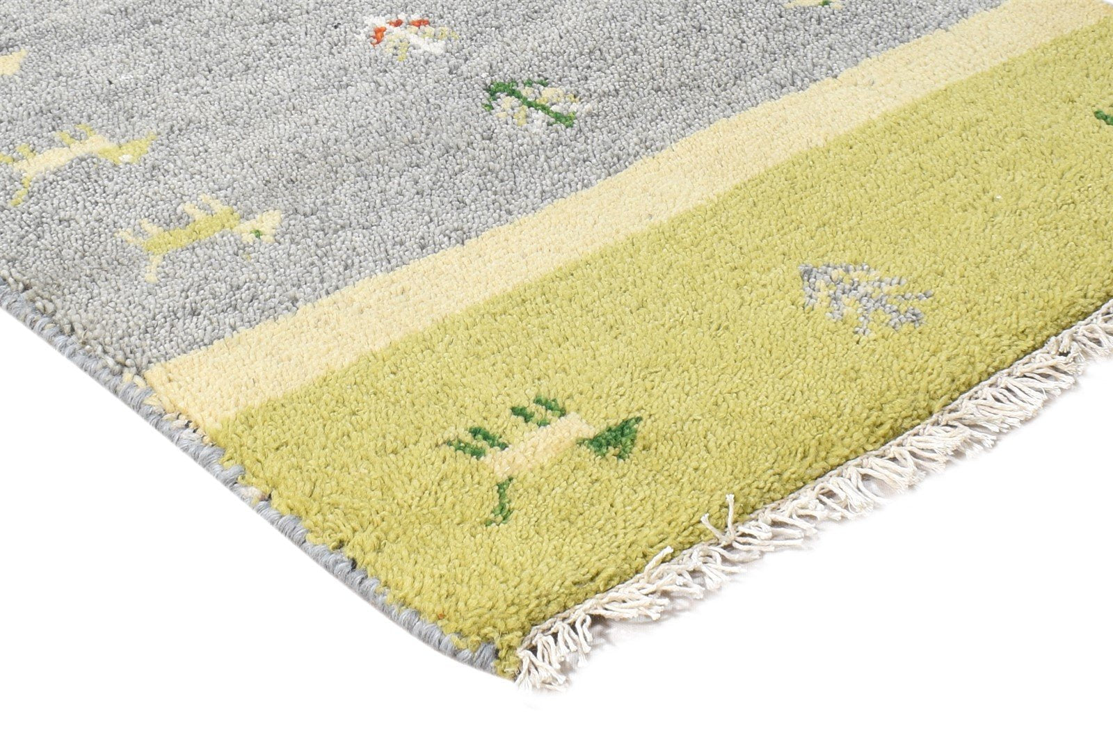 Grey Wool Rug 2' X 3' Southwestern Hand Knotted American Tribal Small Carpet 7865063866517