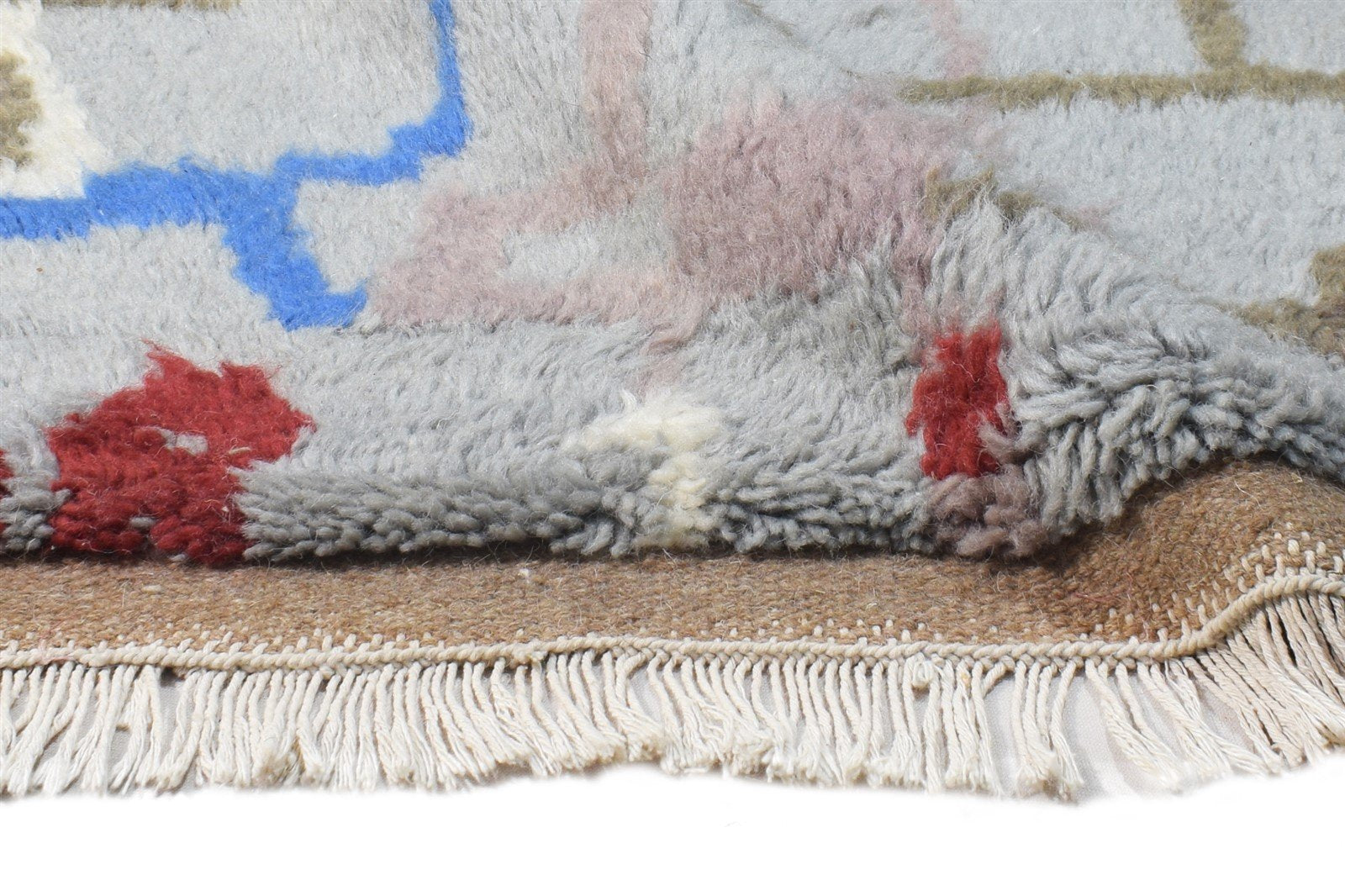 Grey Wool Rug 2' X 4' Modern Hand Knotted Moroccan Abstract Small Carpet 7865122914453