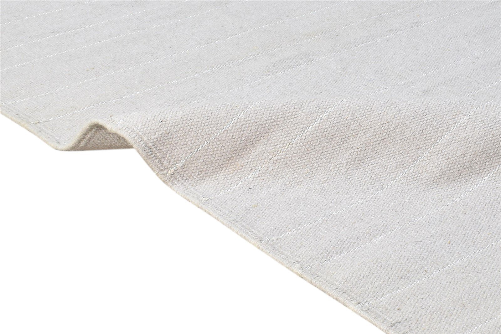 Grey Wool Rug 3' X 5' Modern Dhurrie Scandinavian Striped Small Carpet 7865196347541