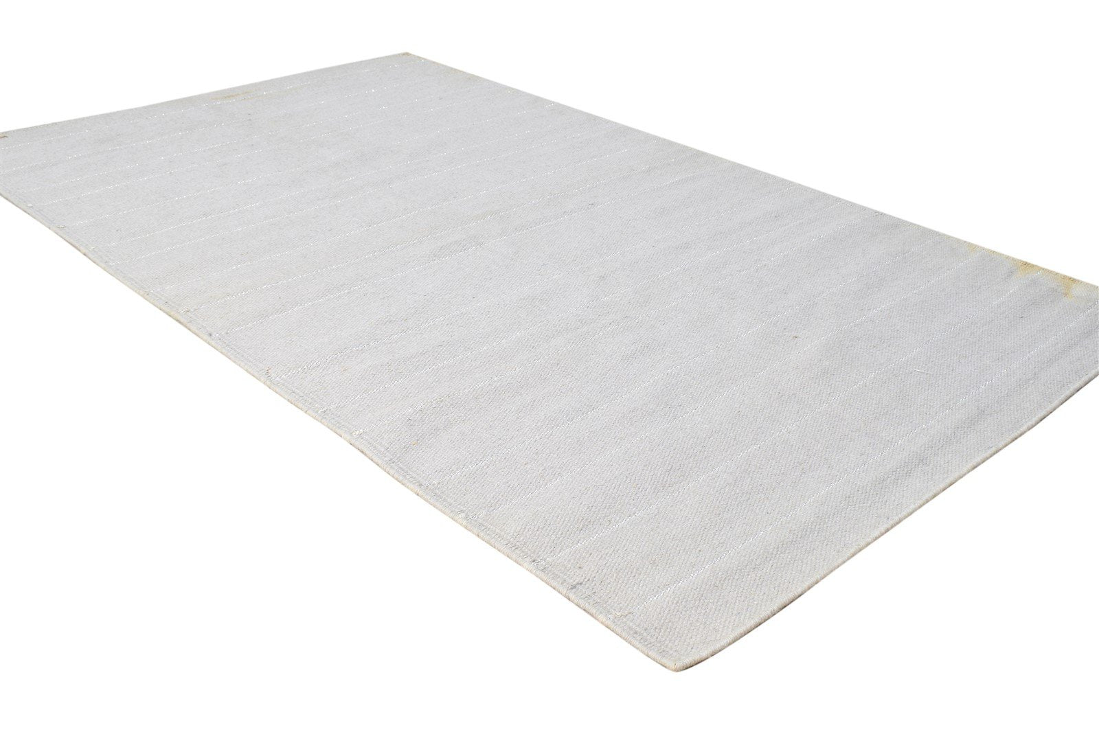 Grey Wool Rug 3' X 5' Modern Dhurrie Scandinavian Striped Small Carpet 7865196347541