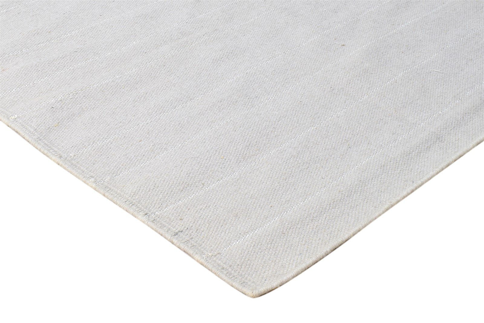 Grey Wool Rug 3' X 5' Modern Dhurrie Scandinavian Striped Small Carpet 7865196347541