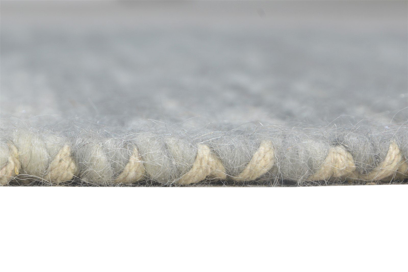 Grey Wool Rug 3' X 5' Modern Hand Woven Scandinavian Nordic Small Carpet 7865076318357