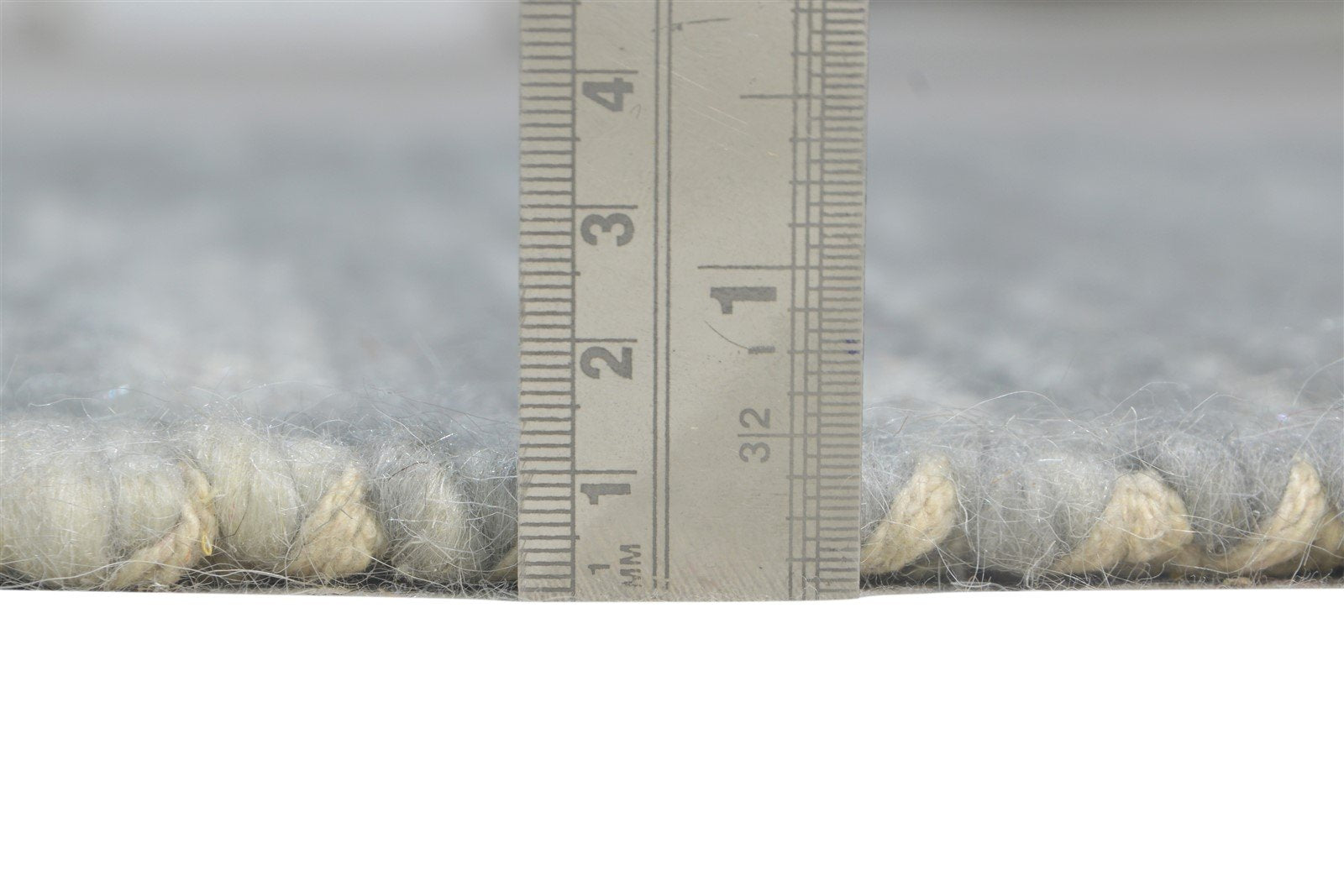 Grey Wool Rug 3' X 5' Modern Hand Woven Scandinavian Nordic Small Carpet 7865076318357