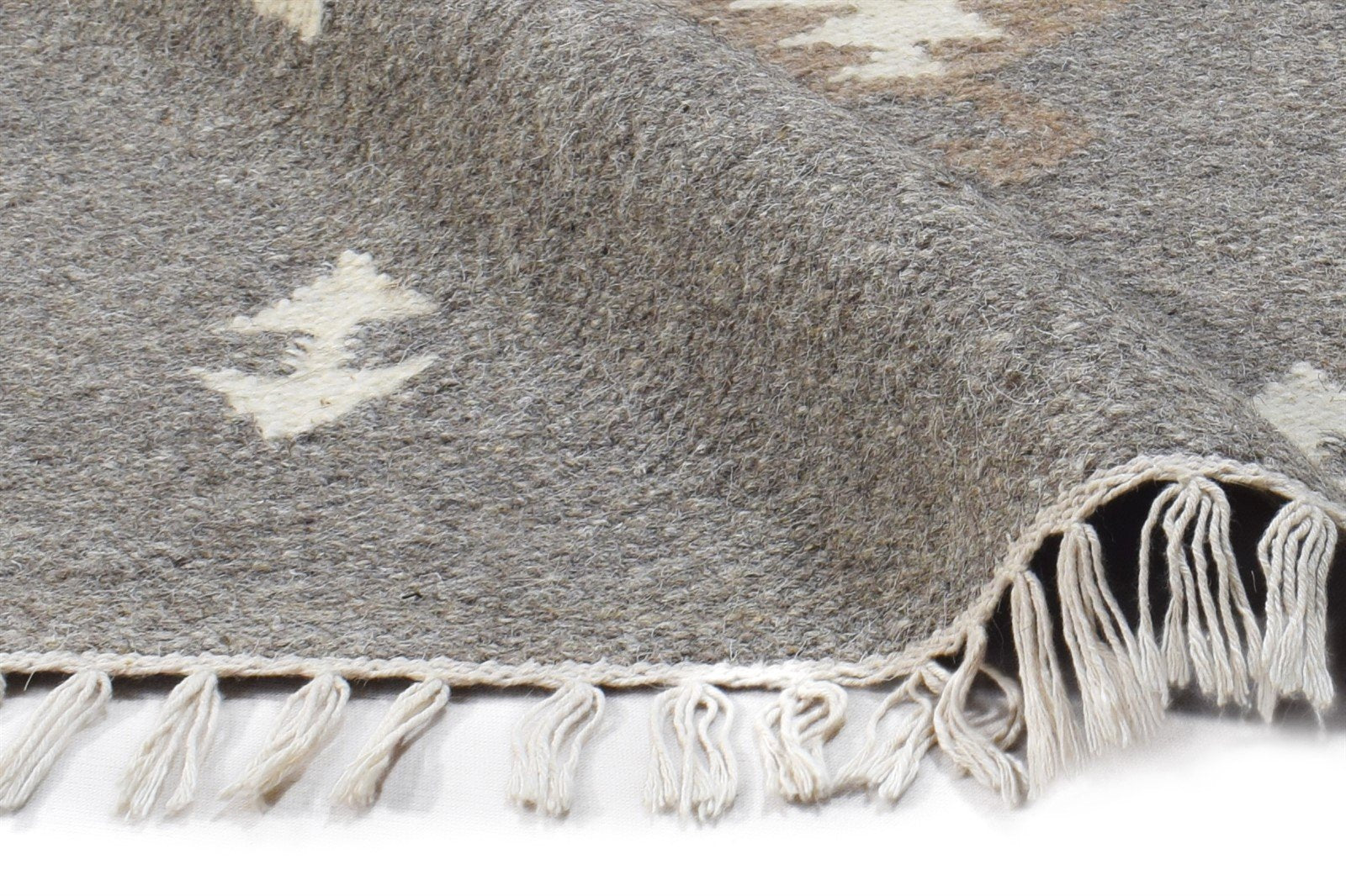 Grey Wool Rug 3' X 5' Persian Dhurrie Southwestern Tribal Room Size Carpet 7864987975829
