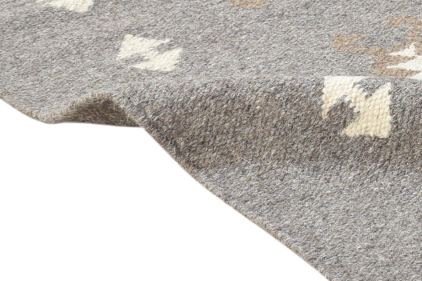 Grey Wool Rug 3' X 5' Persian Dhurrie Southwestern Tribal Room Size Carpet 7864987975829