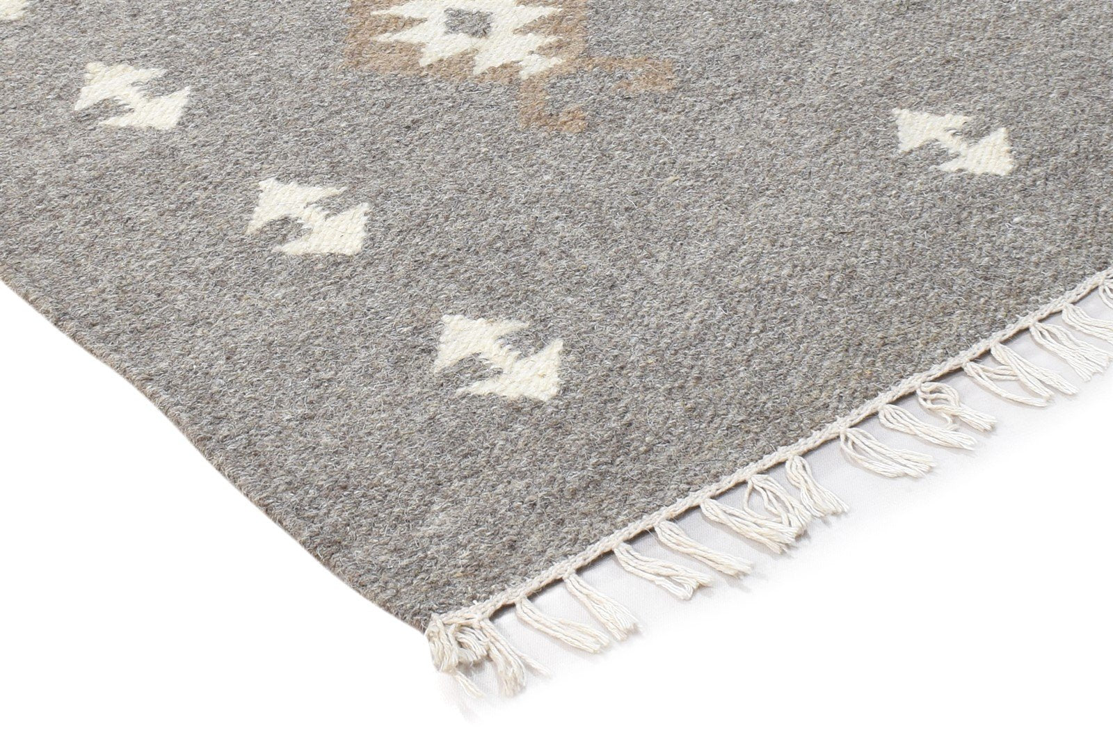 Grey Wool Rug 3' X 5' Persian Dhurrie Southwestern Tribal Room Size Carpet 7864987975829