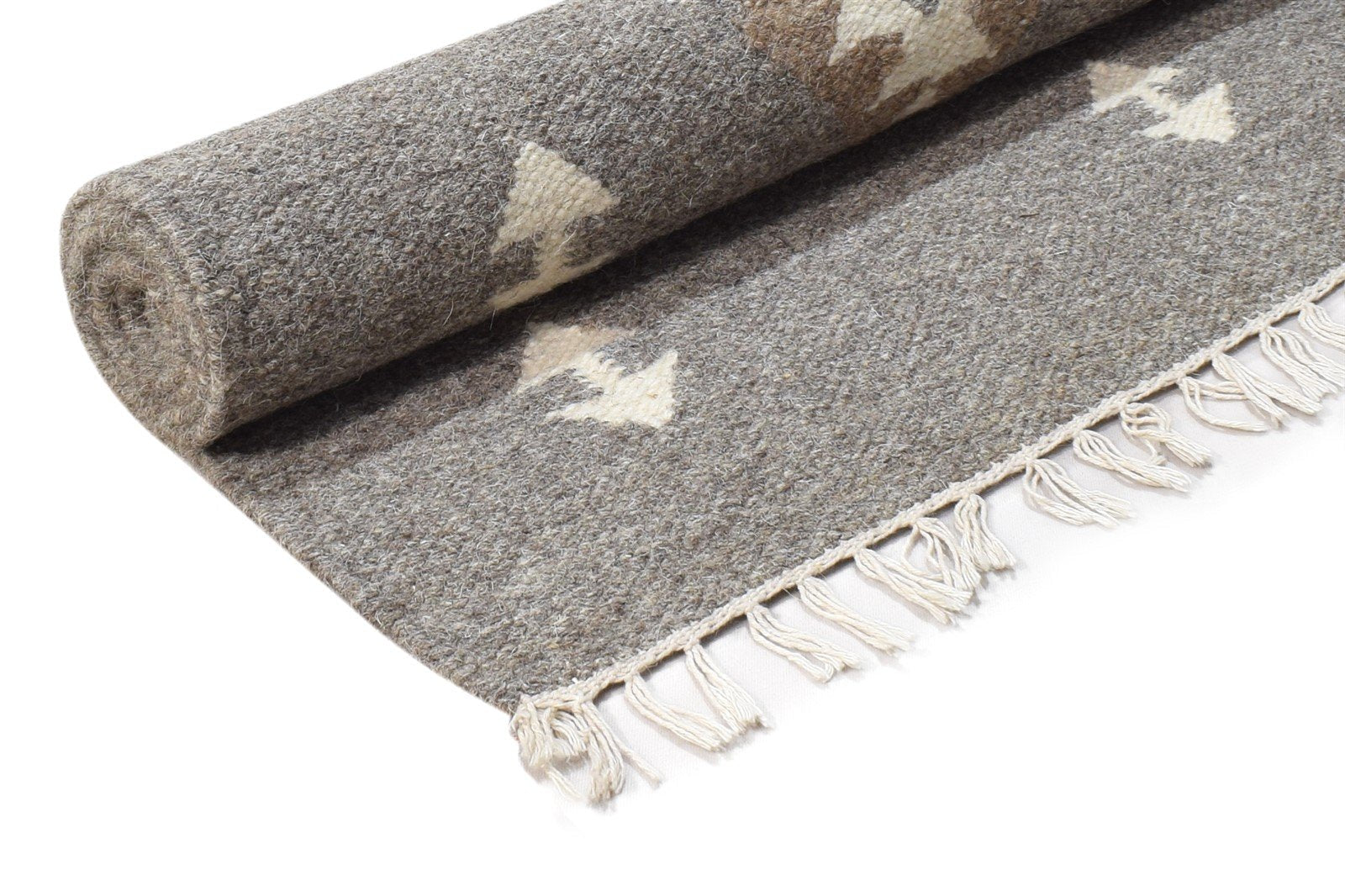 Grey Wool Rug 3' X 5' Persian Dhurrie Southwestern Tribal Room Size Carpet 7864987975829