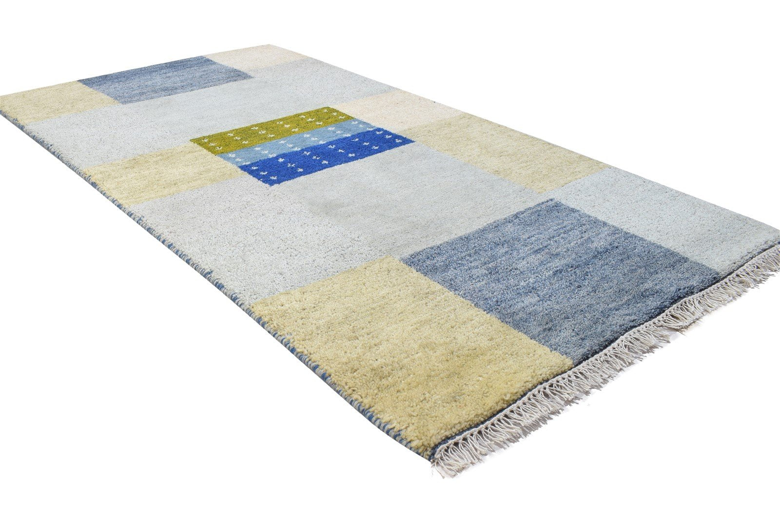 Grey Wool Rug 3' X 5' Persian Hand Knotted Gabbeh Tribal Small Carpet 7864317739157