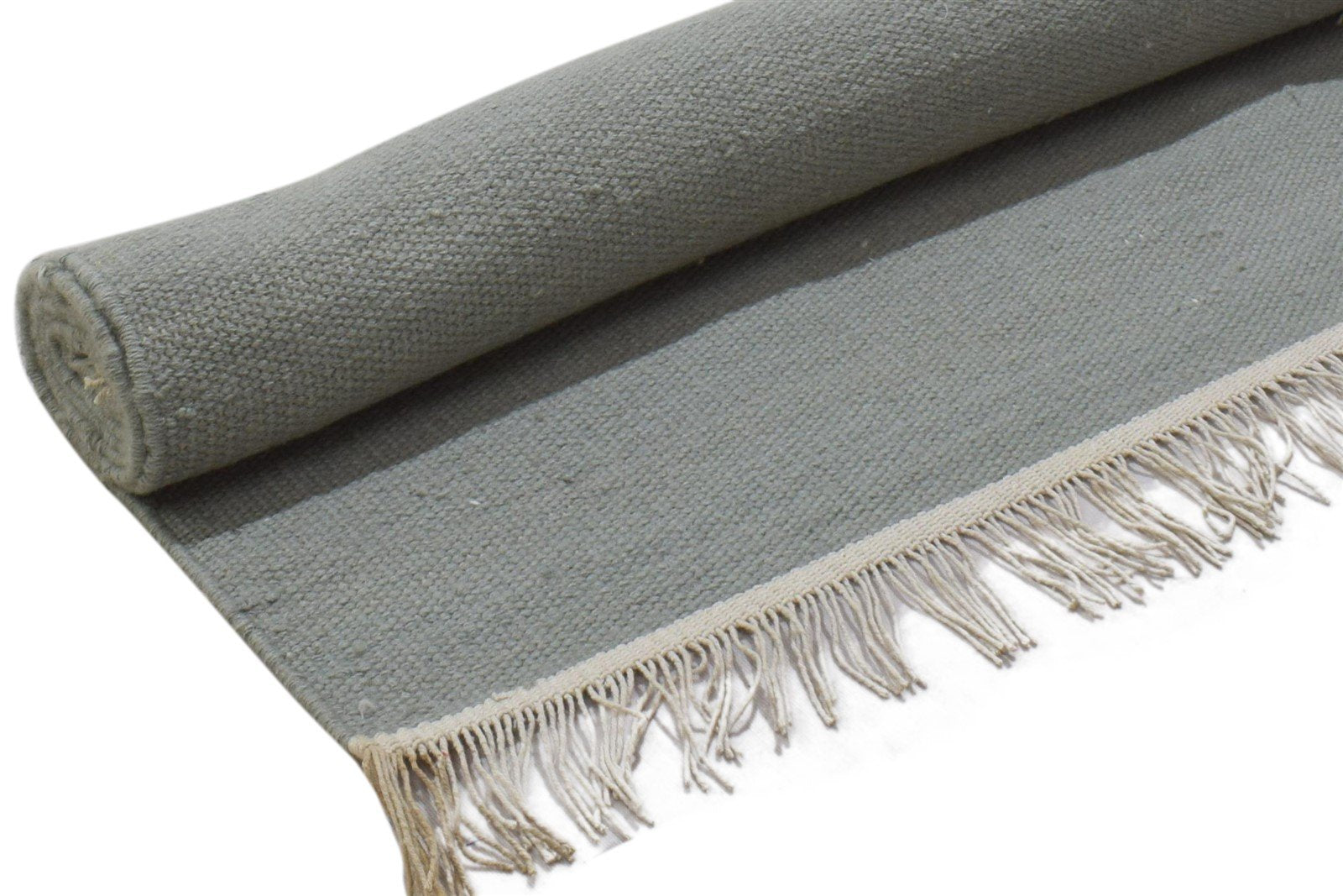 Gisele Grey Wool Rug 3' X 6' Modern Dhurrie Scandinavian Solid 7860703133845