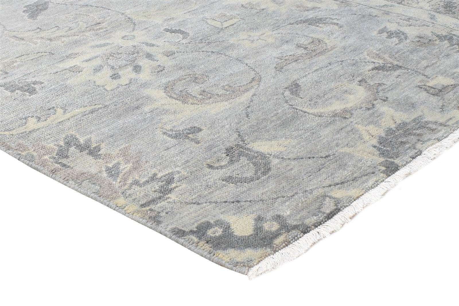 Grey Wool Rug 4' X 5' Persian Hand Knotted Oushak Oriental Room Size Carpet 7865145196693
