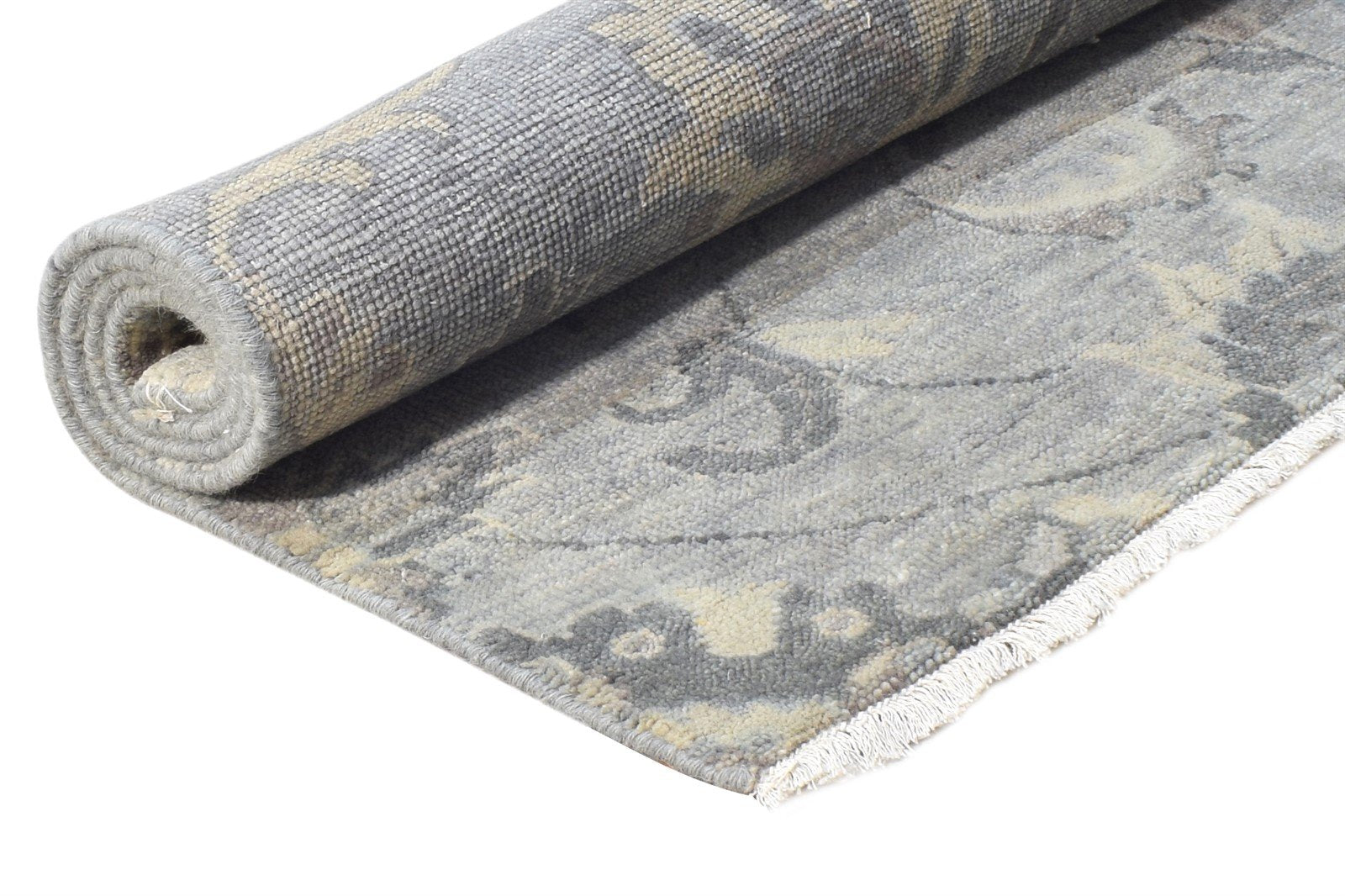 Grey Wool Rug 4' X 5' Persian Hand Knotted Oushak Oriental Room Size Carpet 7865145196693