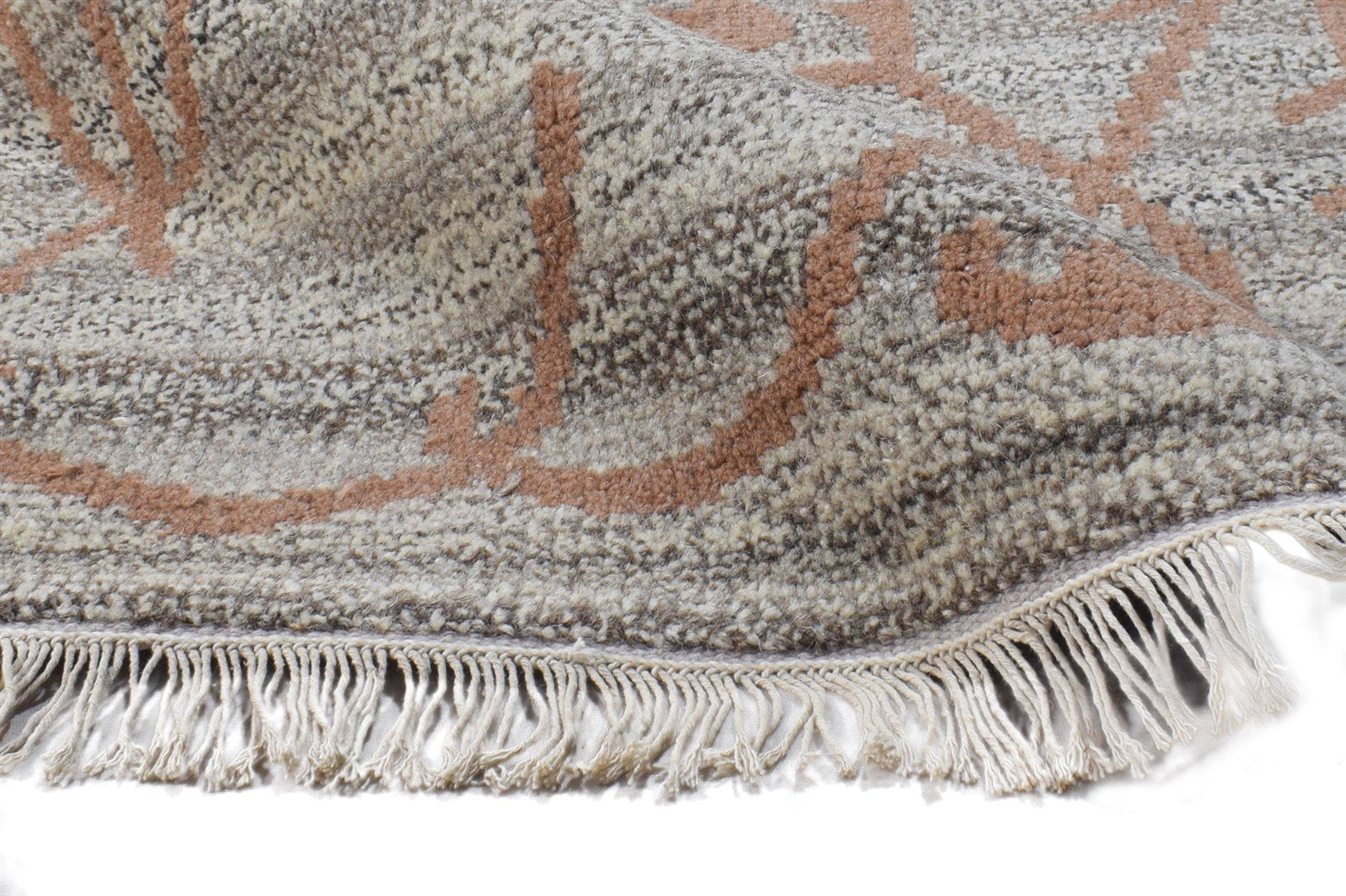 Grey Wool Rug 4' X 6' Modern Hand Knotted French Floral Room Size Carpet 7864995184789