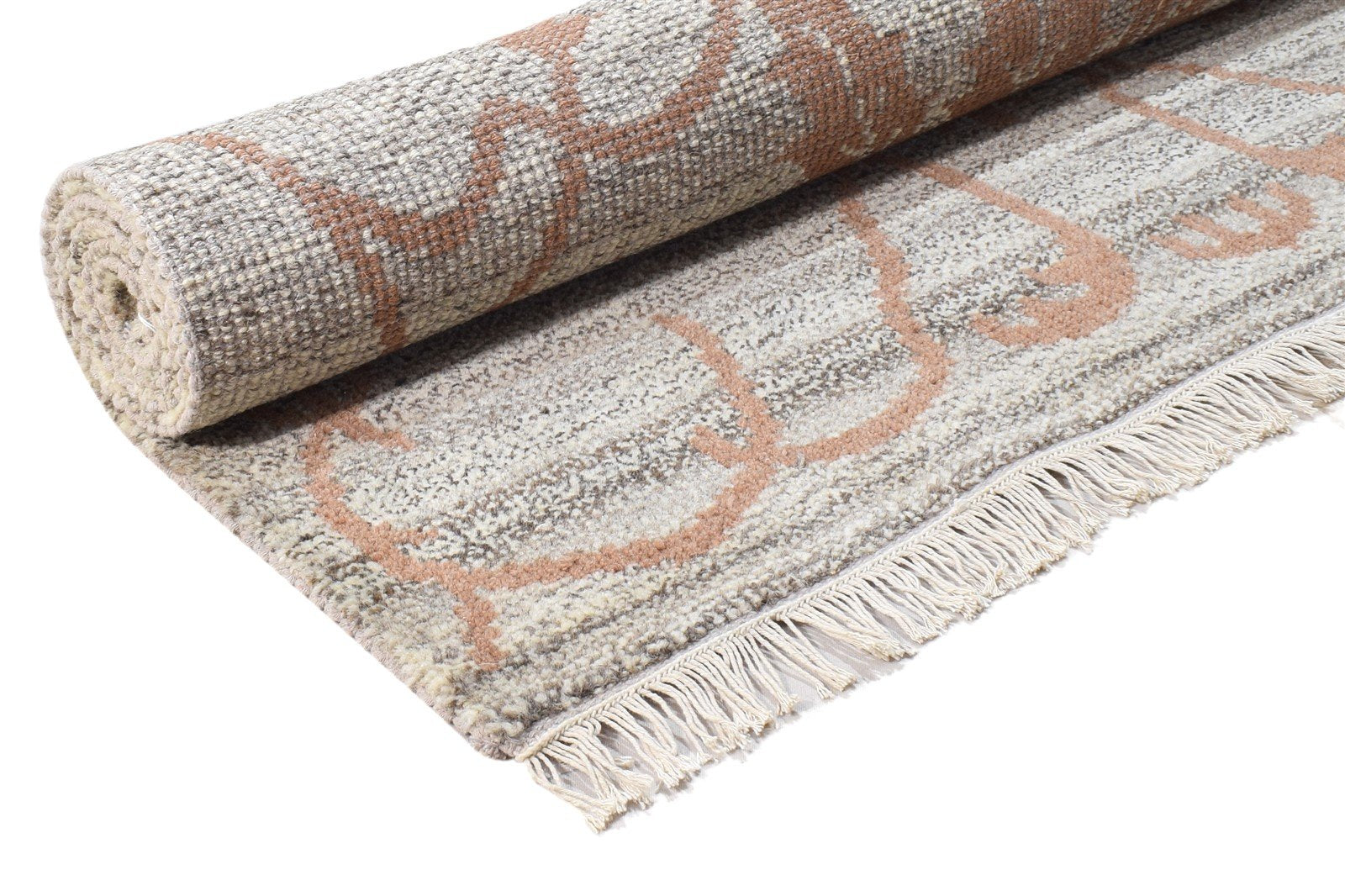 Grey Wool Rug 4' X 6' Modern Hand Knotted French Floral Room Size Carpet 7864995184789